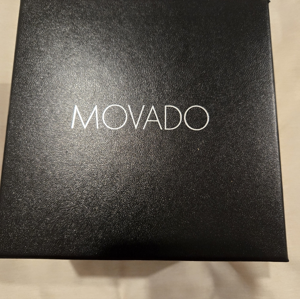 Movado Silver and Blue Dial Watch with Black Strap-BRAND NEW - Picture 9 of 11